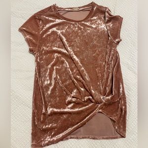 Rose Gold Velvet Boutique Blouse